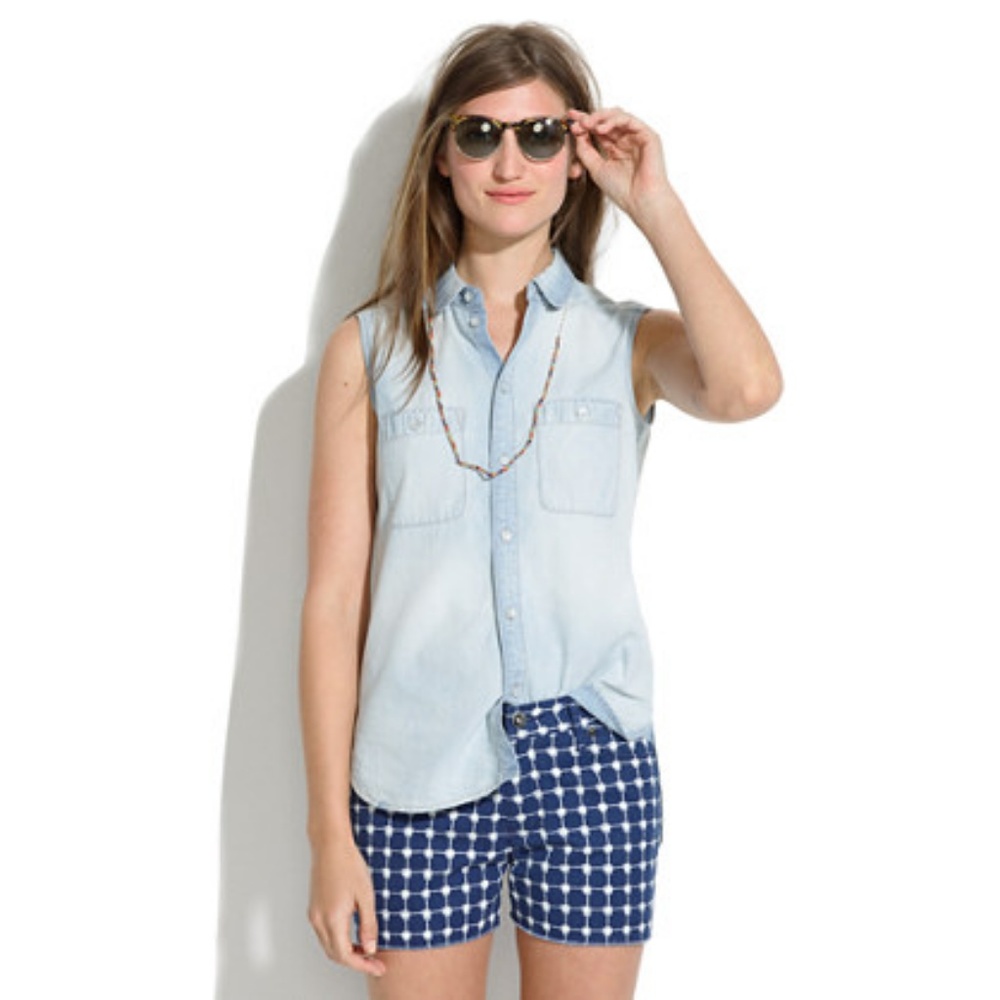 Madewell Chambray Sleeveless Shirt